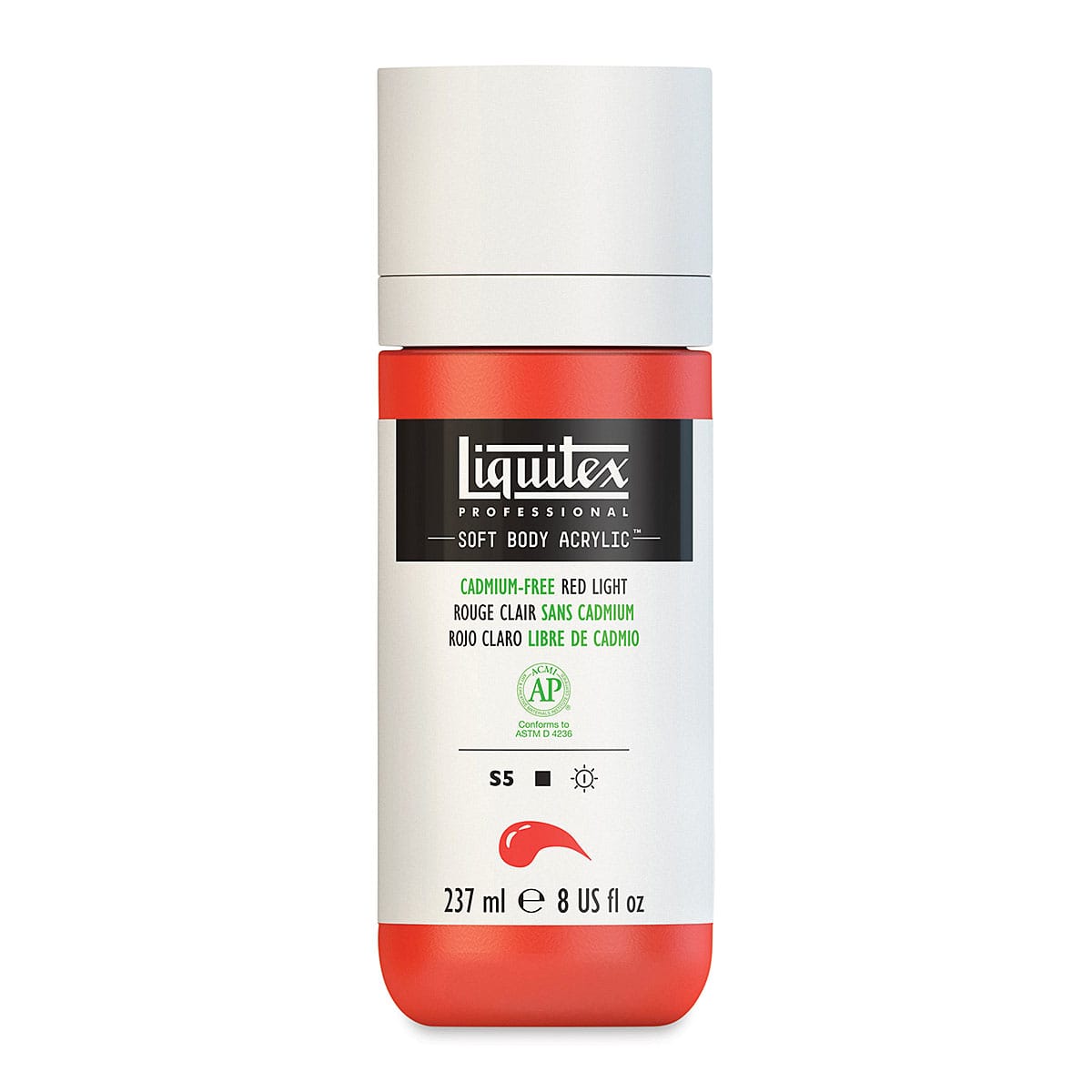 Liquitex Soft Body Artist Acrylics - Cadmium-Free Red Light, 237 ml