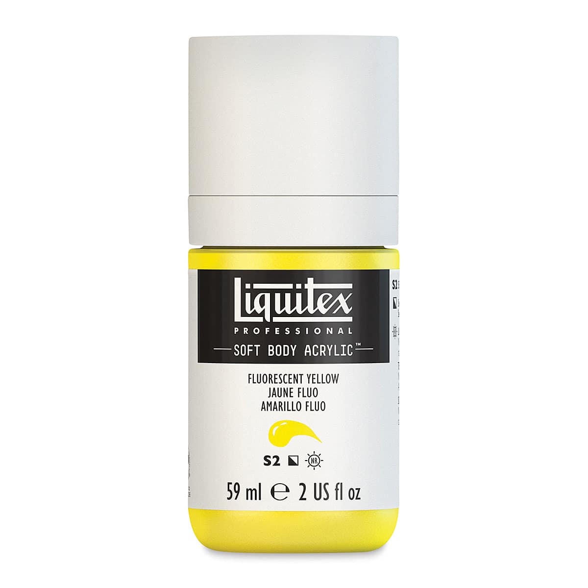 Liquitex Soft Body Artist Acrylics - Fluorescent Yellow, 2 oz Jar