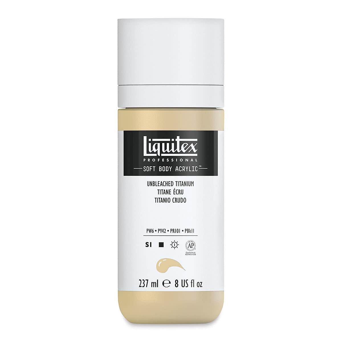 Liquitex Soft Body Artist Acrylics - Unbleached Titanium, 237 ml
