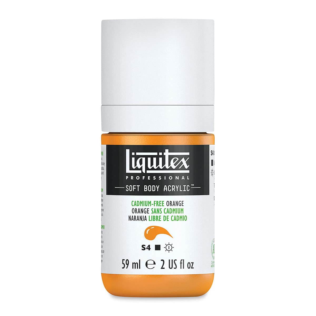 Liquitex Soft Body Artist Acrylics - Cadmium Free Orange, 59 ml bottle