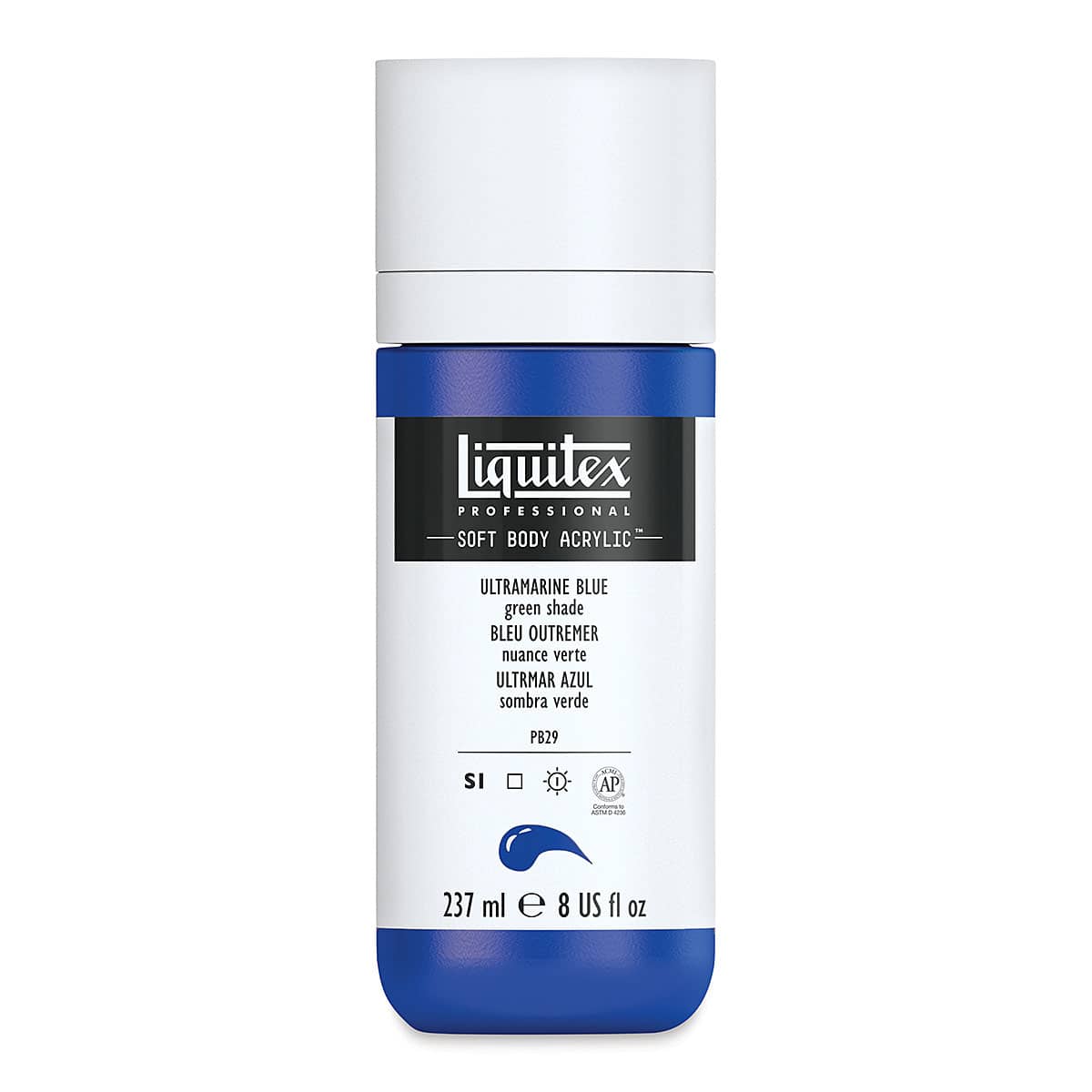 Liquitex Soft Body Artist Acrylics - Ultramarine Blue (Green Shade), 237 ml