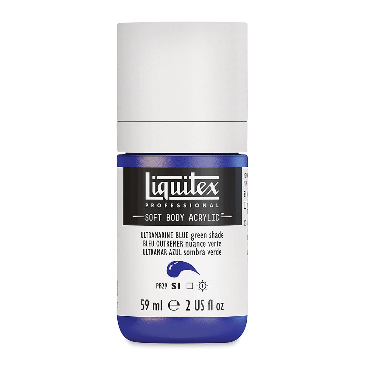 Liquitex Soft Body Artist Acrylics - Ultramarine Blue (Green Shade), 59 ml bottle
