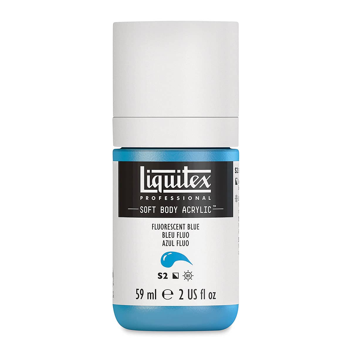 Liquitex Soft Body Artist Acrylics - Fluorescent Blue, 59 ml bottle