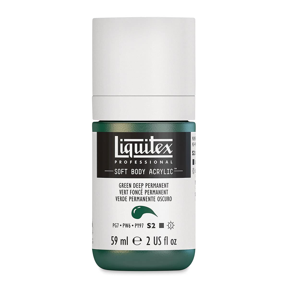 Liquitex Soft Body Artist Acrylics - Green Deep Permanent, 59 ml bottle
