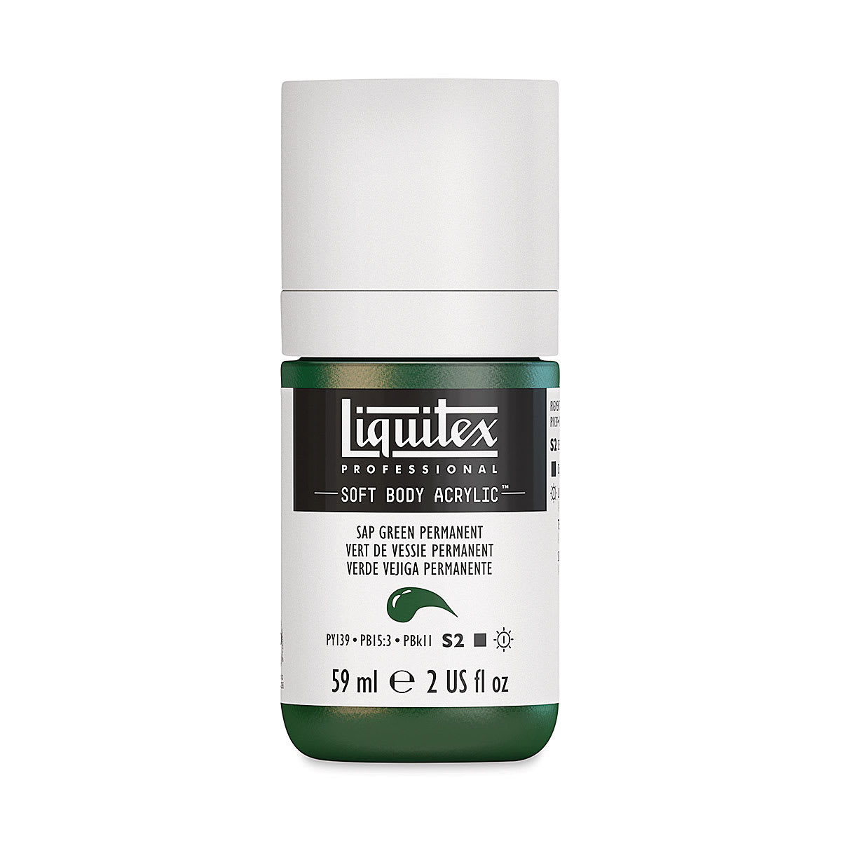 Liquitex Soft Body Artist Acrylics - Sap Green Permanent, 59 ml bottle Liquitex Soft Body Artist Acrylics - Sap Green Permanent, 59 ml bottle