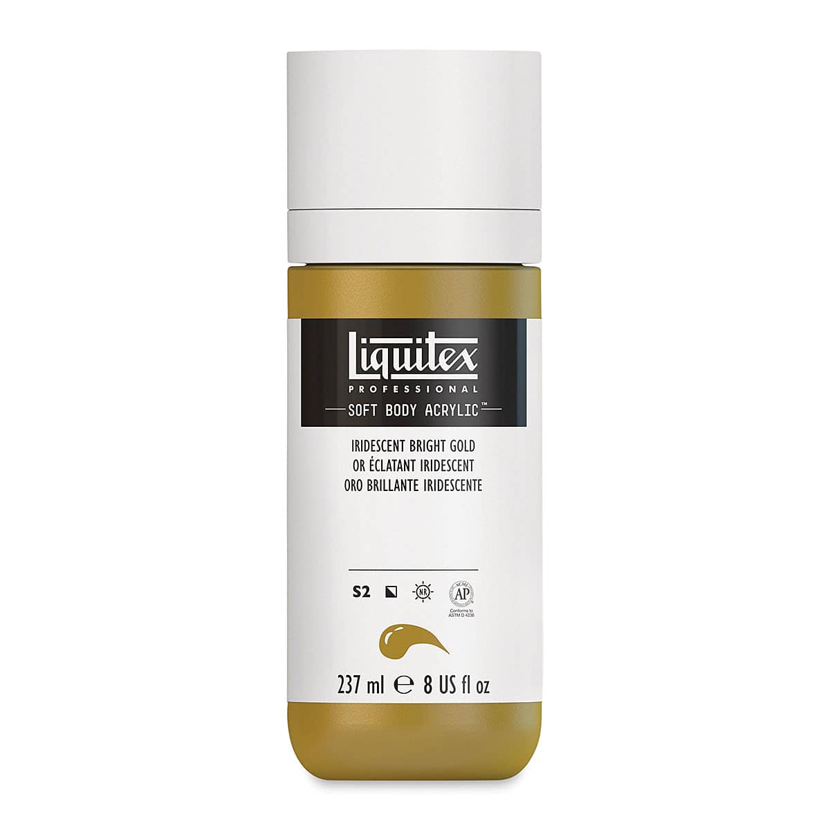 Liquitex Soft Body Artist Acrylics - Iridescent Bright Gold, 237 ml