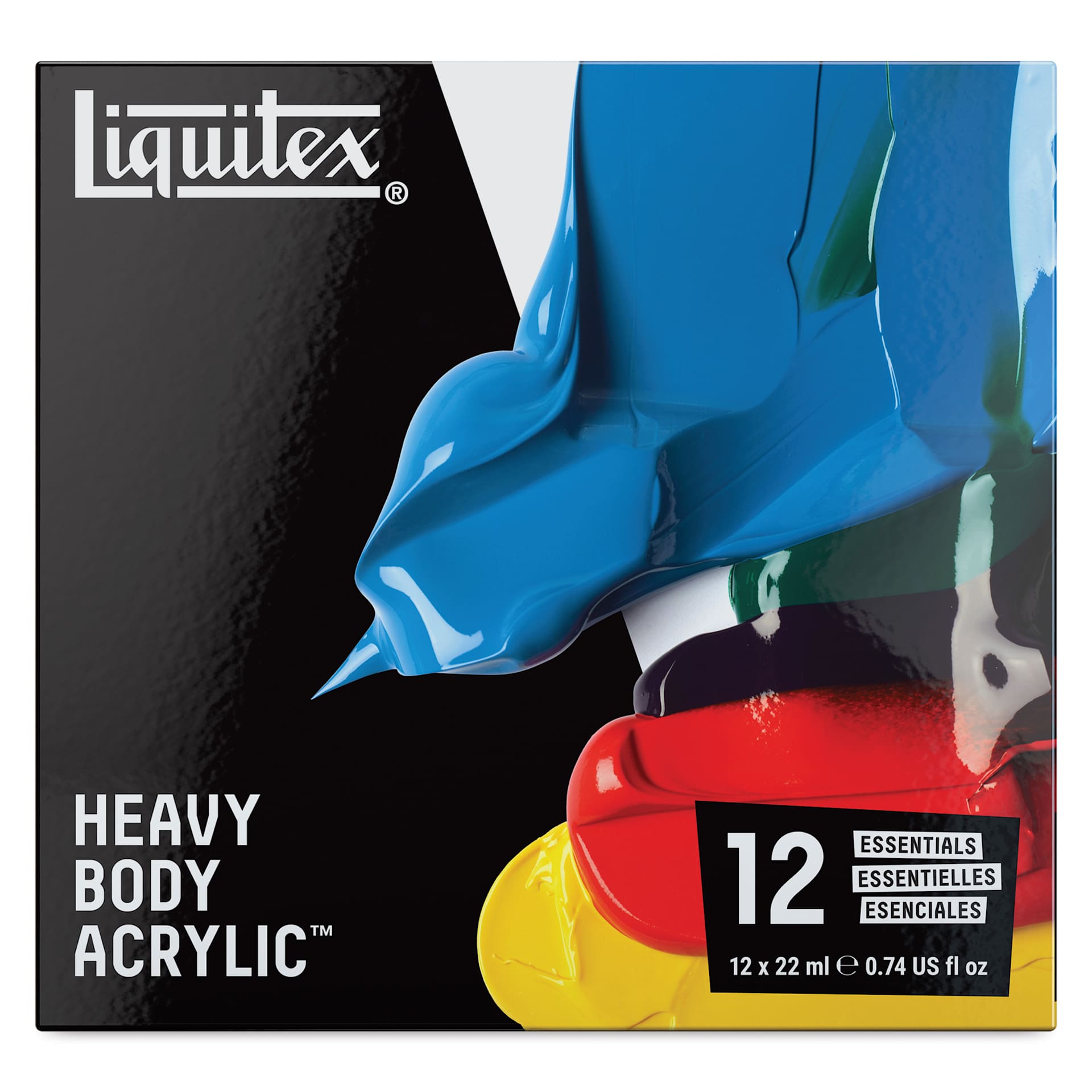 Liquitex Professional Heavy Body Acrylics - Set of 12, Essential Colors, 22 ml, front of packaging