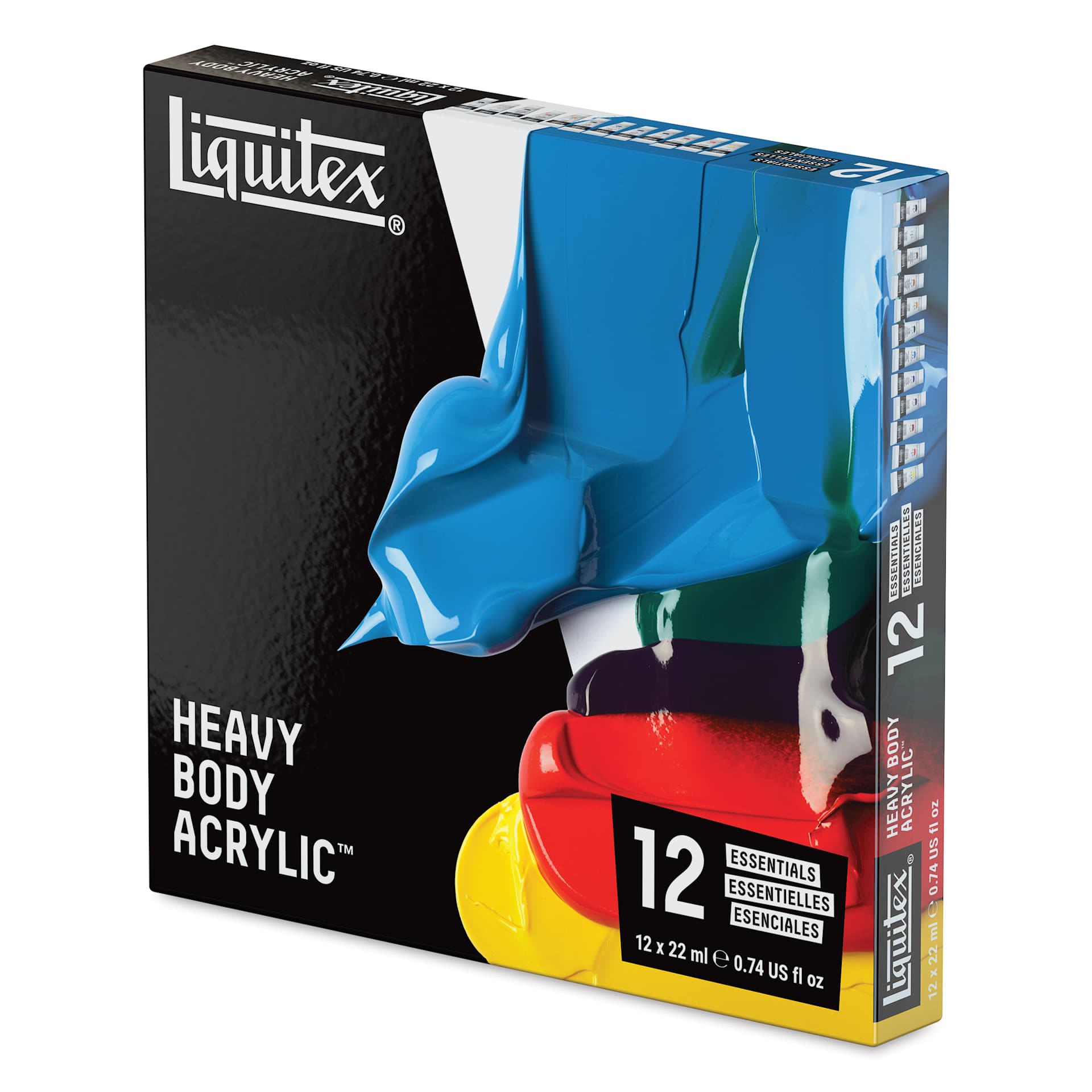 Liquitex Professional Heavy Body Acrylics - Set of 12, Essential Colors, 22 ml, packaging