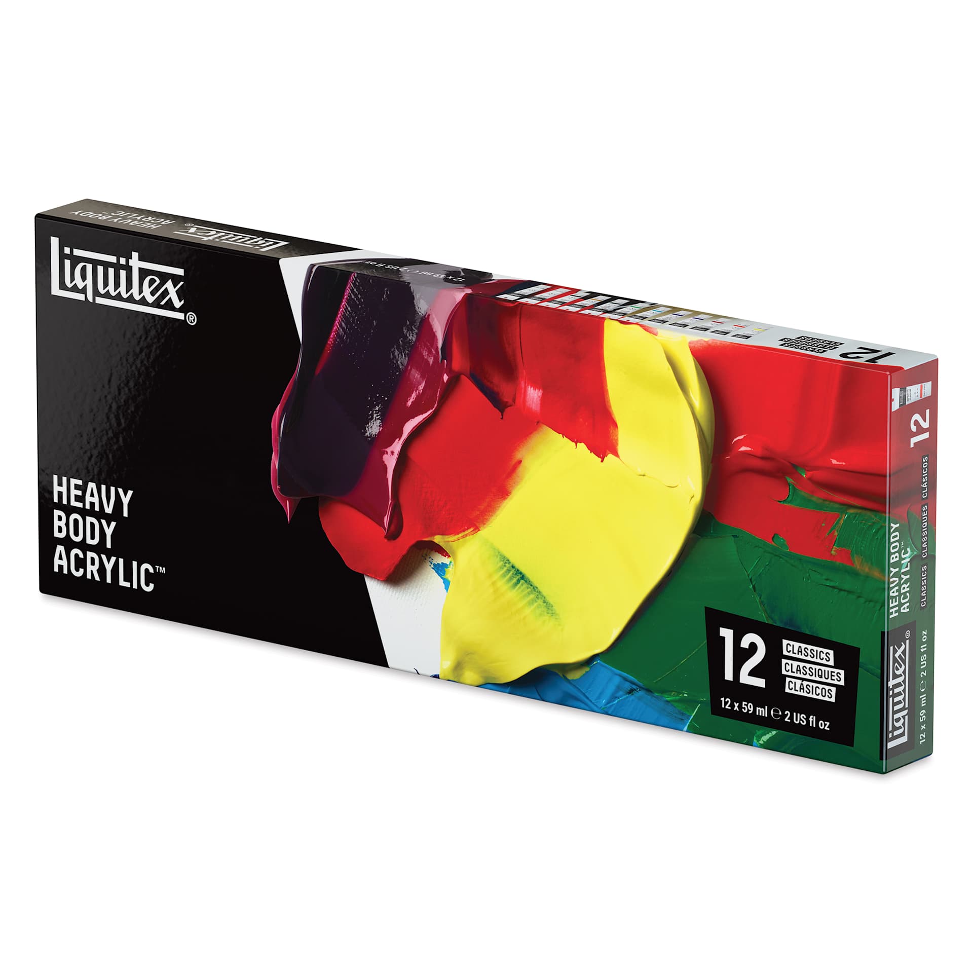 Liquitex Professional Heavy Body Acrylics - Set of 12, Classic Colors, 59 ml, packaging