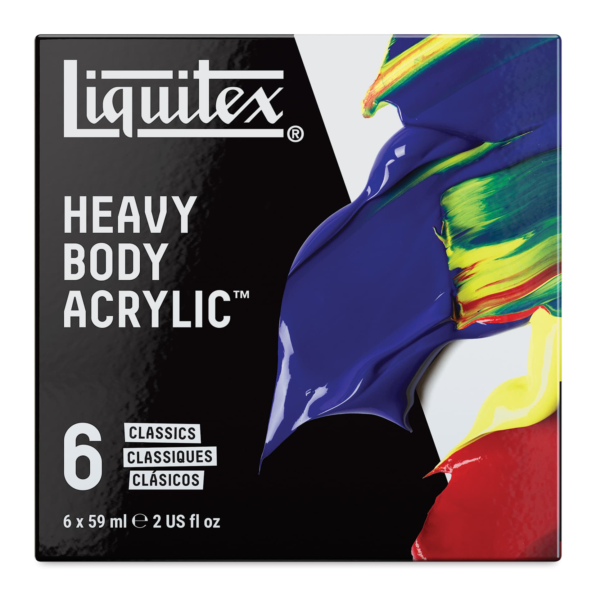 Liquitex Professional Heavy Body Acrylics - Set of 6, Classic Colors, 59 ml, front of packaging
