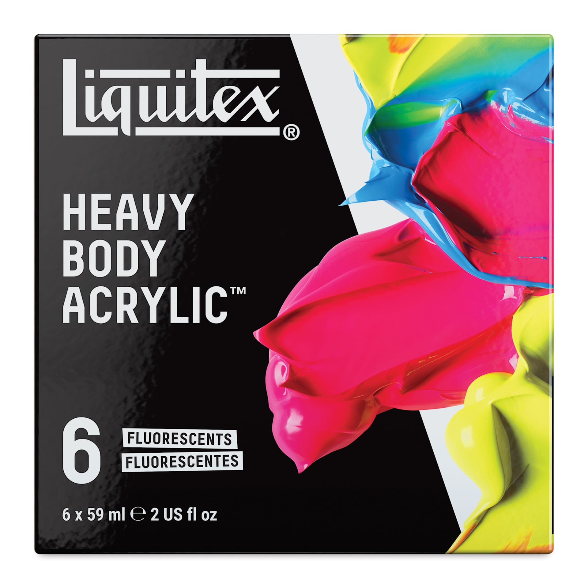 Liquitex Professional Heavy Body Acrylics - Set of 6, Fluorescent Colors, 59 ml, front of packaging