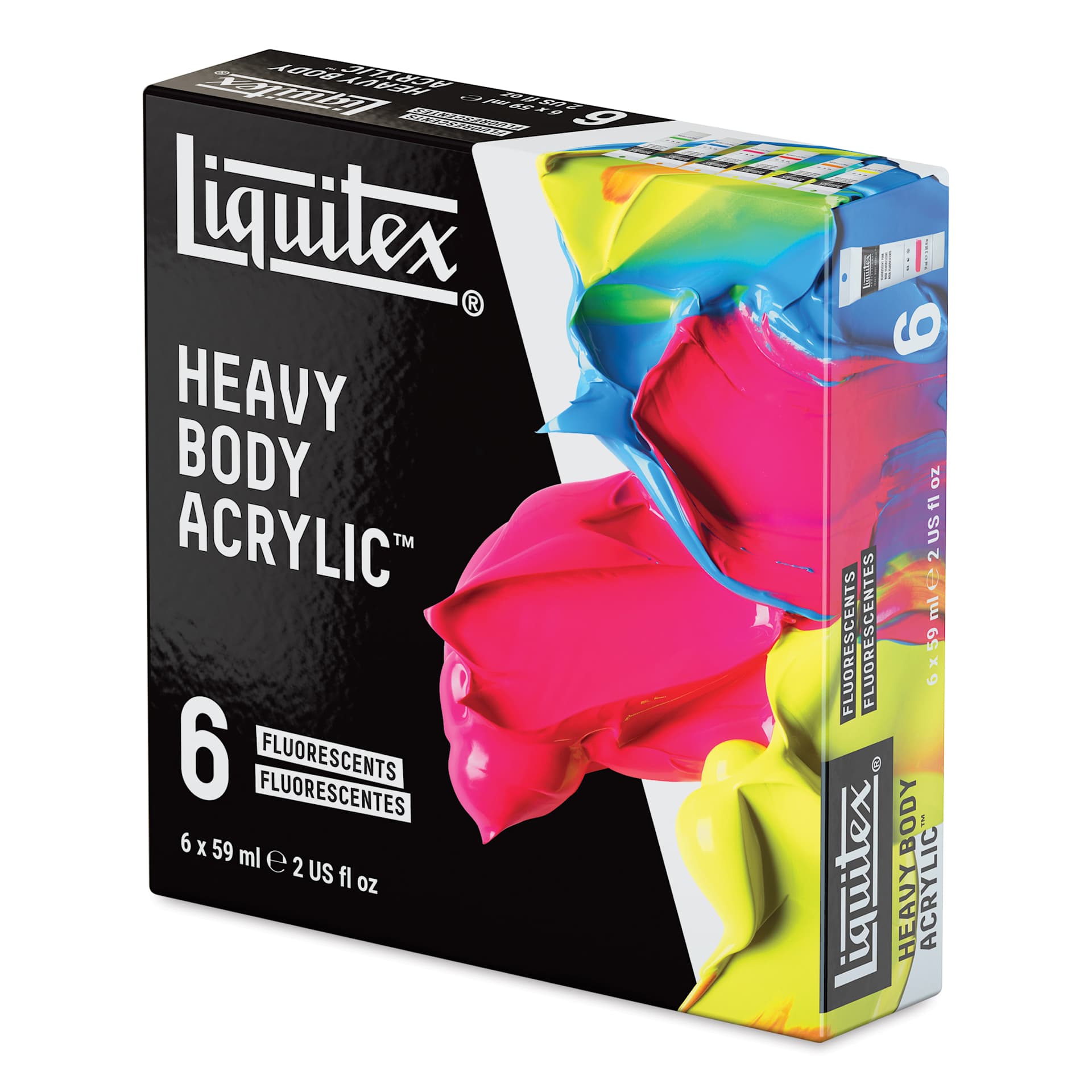 Liquitex Professional Heavy Body Acrylics - Set of 6, Fluorescent Colors, 59 ml, packaging