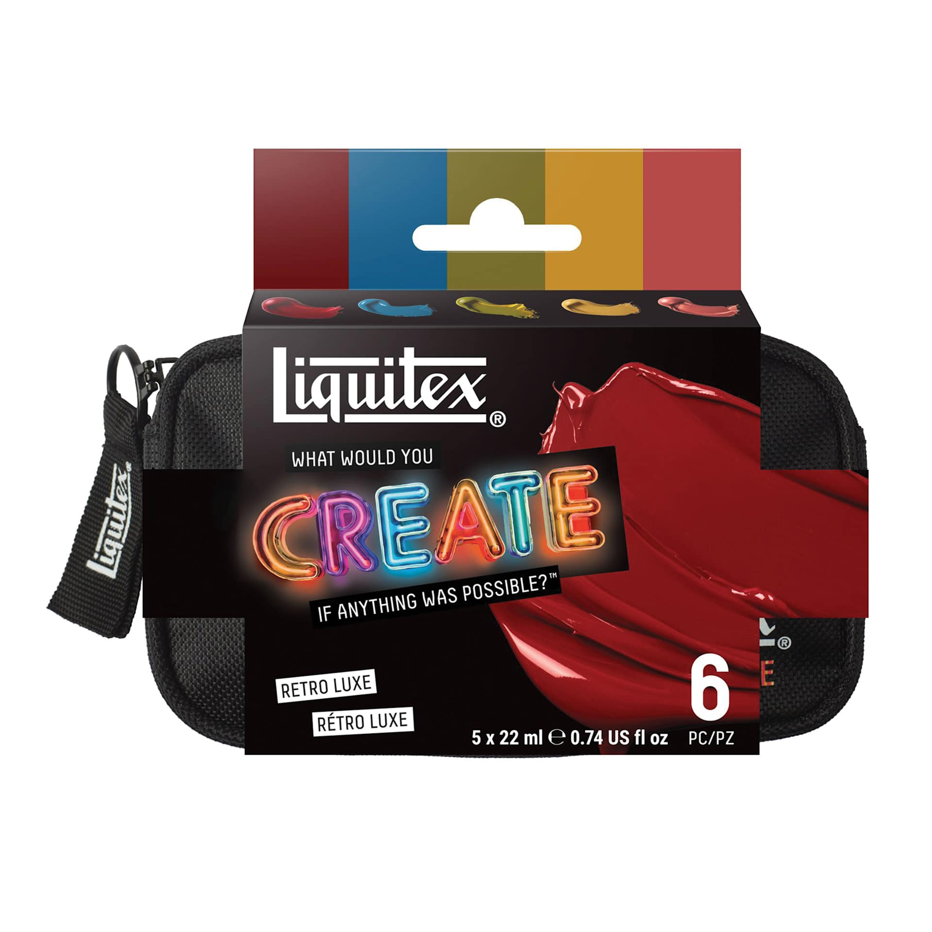 Liquitex Professional Heavy Body Acrylics - Set of 5, WWYC Retro Luxe, front of packaging