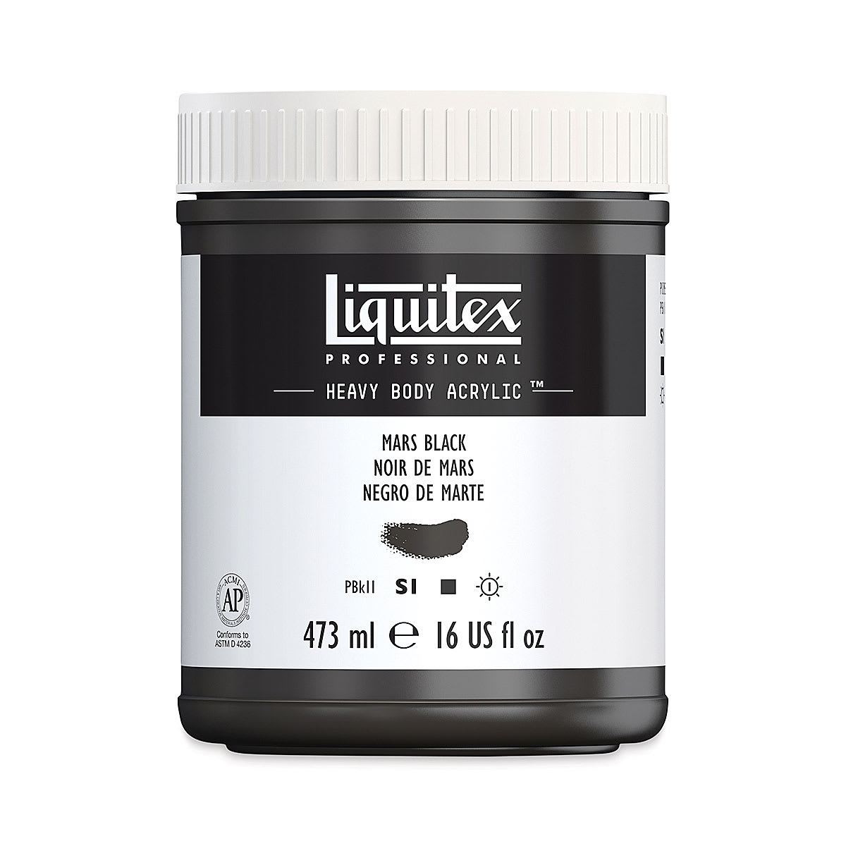 Liquitex Heavy Body Artist Acrylics - Mars Black, 16 oz Jar