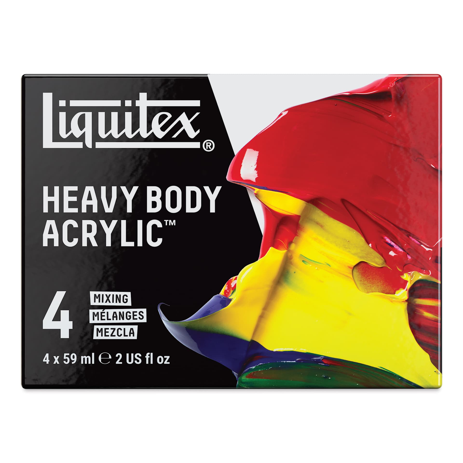 Liquitex Professional Heavy Body Acrylics - Set of 4, Primary Colors, 2 oz, front of packaging
