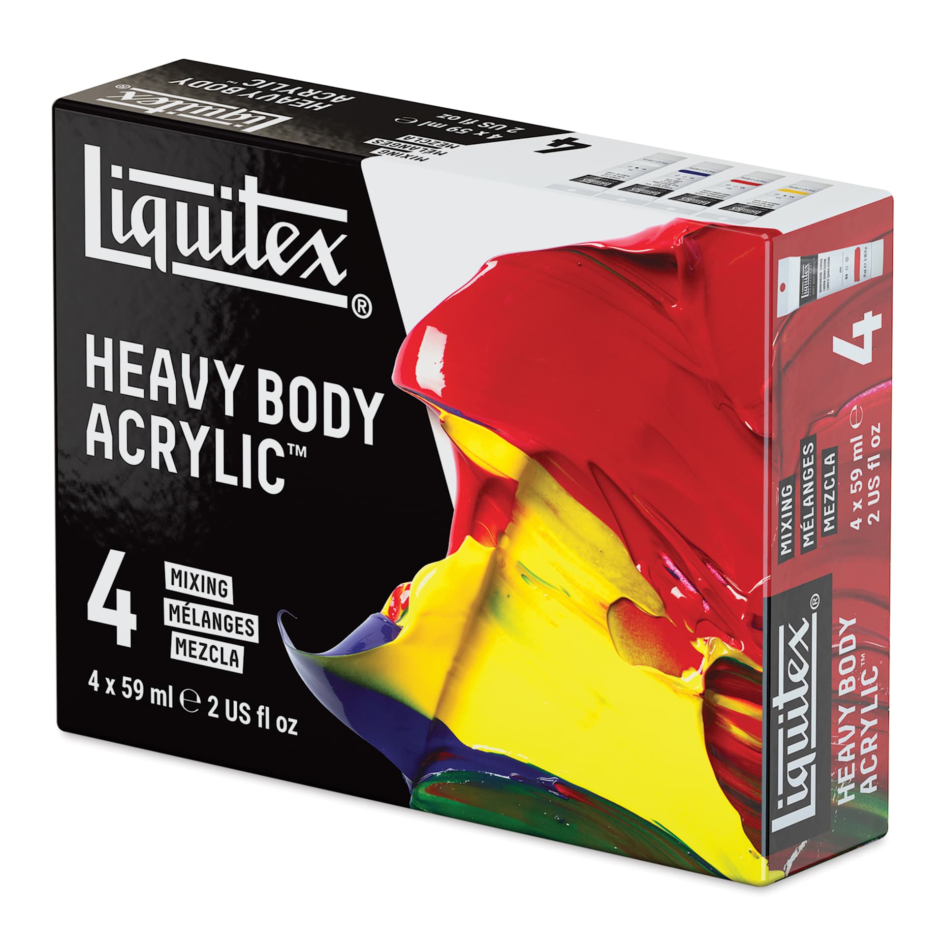 Liquitex Professional Heavy Body Acrylics - Set of 4, Primary Colors, 2 oz, packaging