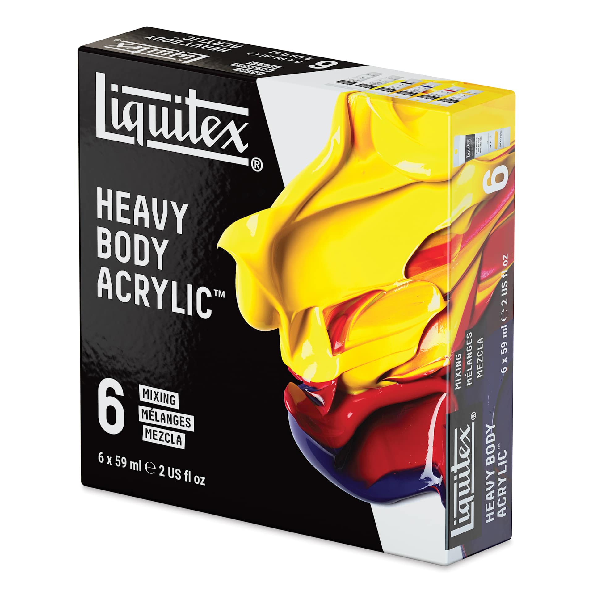 Liquitex Professional Heavy Body Acrylics - Set of 6, Mixing Colors, 59 ml, packaging