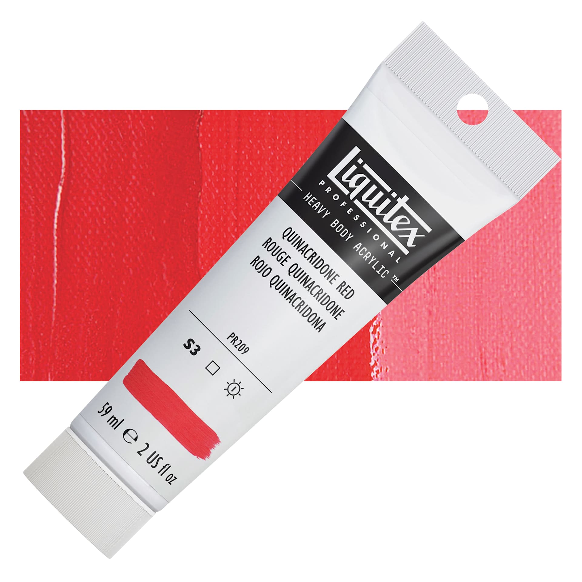 Liquitex Heavy Body Artist Acrylic - Quinacridone Red, 2 oz Tube and swatch