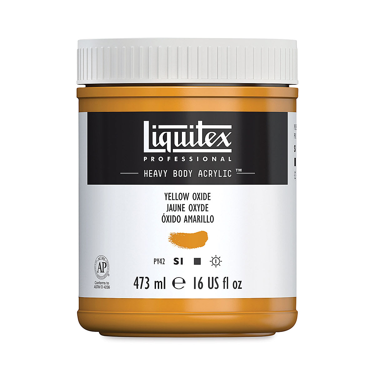 Liquitex Heavy Body Artist Acrylics - Yellow Oxide, 16 oz Jar