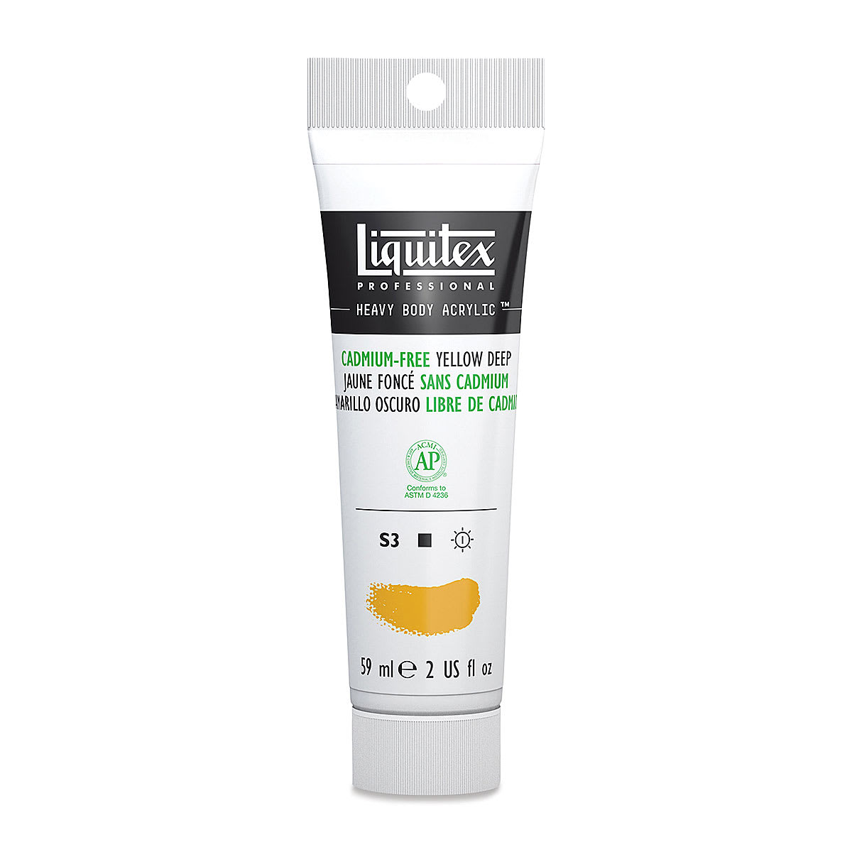 Liquitex Heavy Body Artist Acrylics - Cadmium-Free Yellow Deep, 2 oz