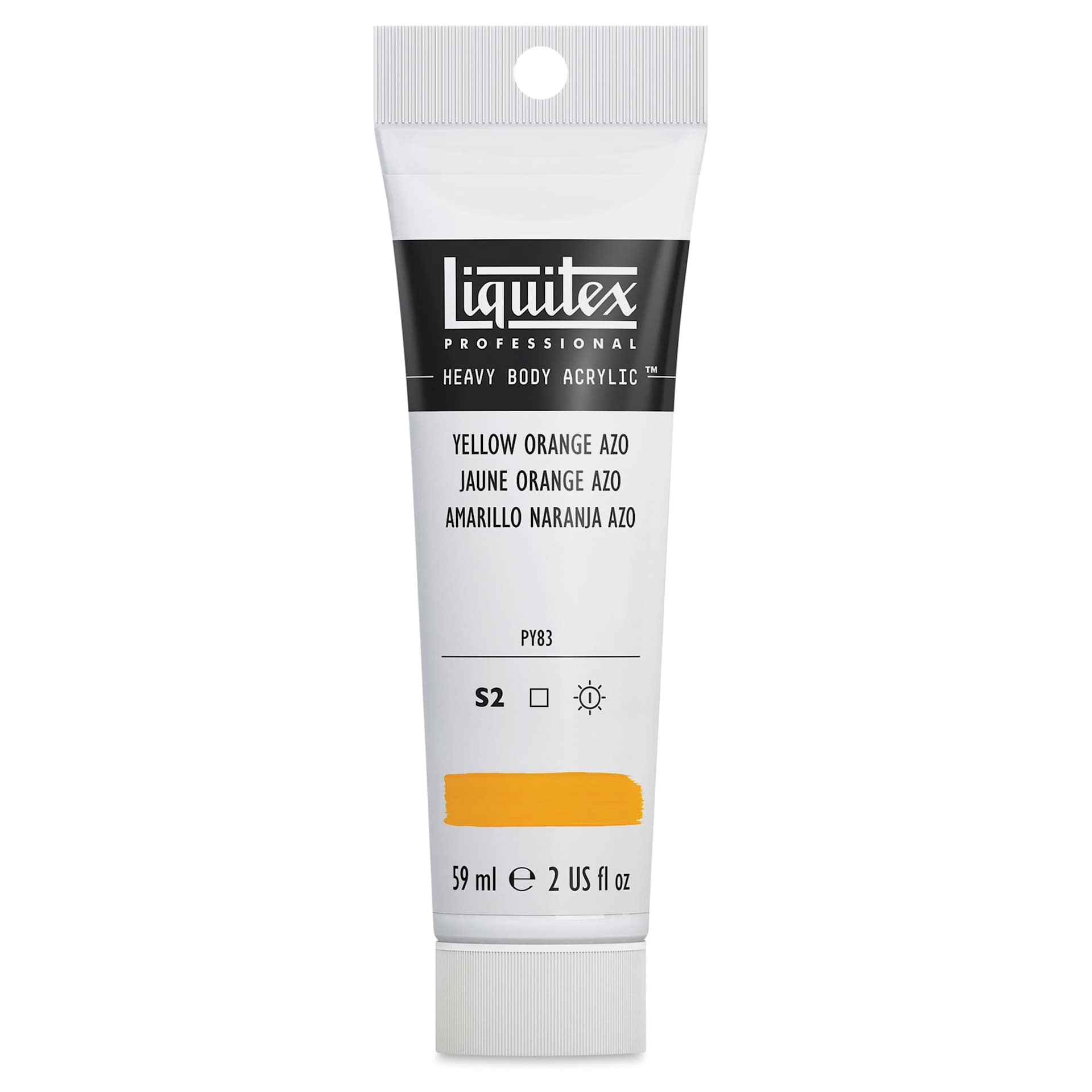Liquitex Heavy Body Artist Acrylics - Yellow Orange Azo, 2 oz Tube