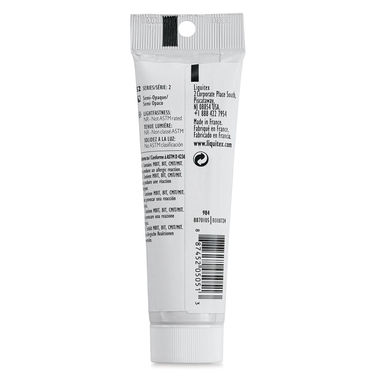Liquitex Professional Heavy Body Acrylic Paint - Fluorescent Blue, 59 ml, Tube (Back)