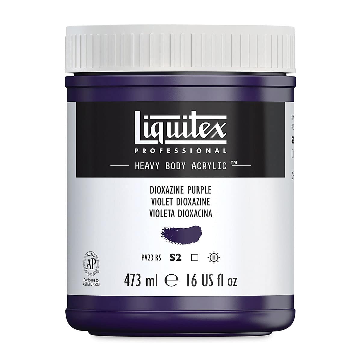 Liquitex Heavy Body Artist Acrylics - Dioxazine Purple, 16 oz Jar