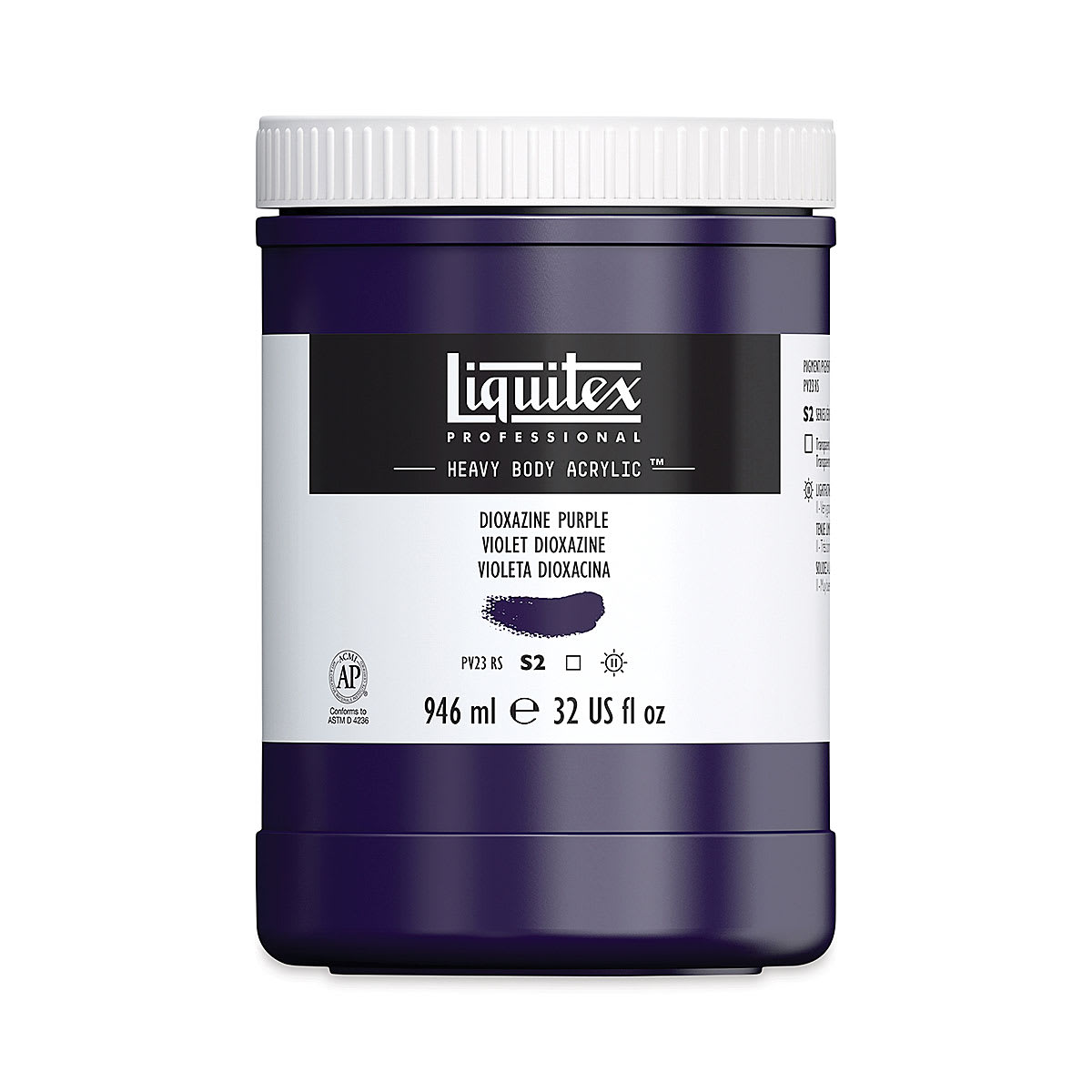 Liquitex Heavy Body Artist Acrylics - Dioxazine Purple, 32 oz Jar