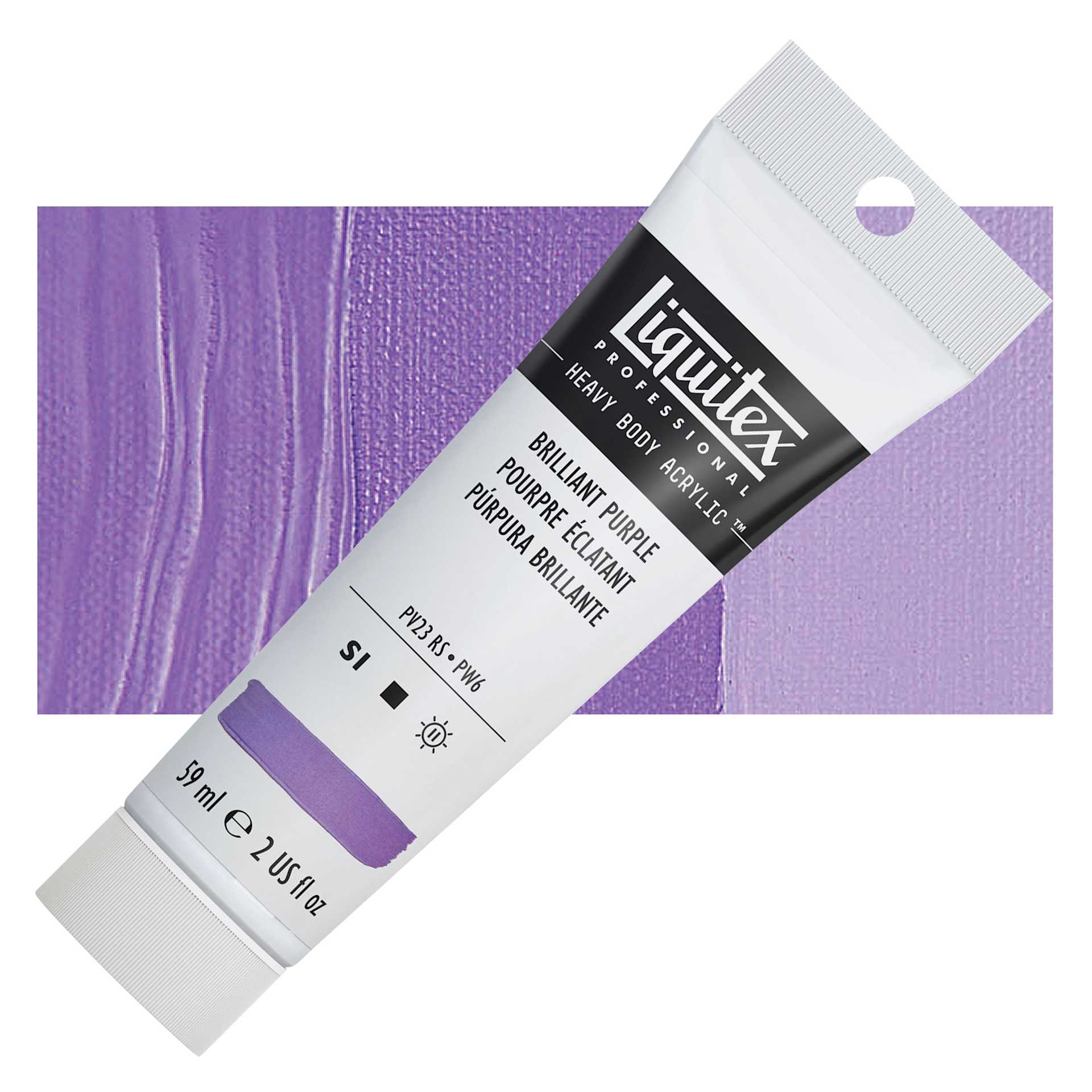 Liquitex Heavy Body Artist Acrylic - Brilliant Purple, 2 oz Tube and swatch