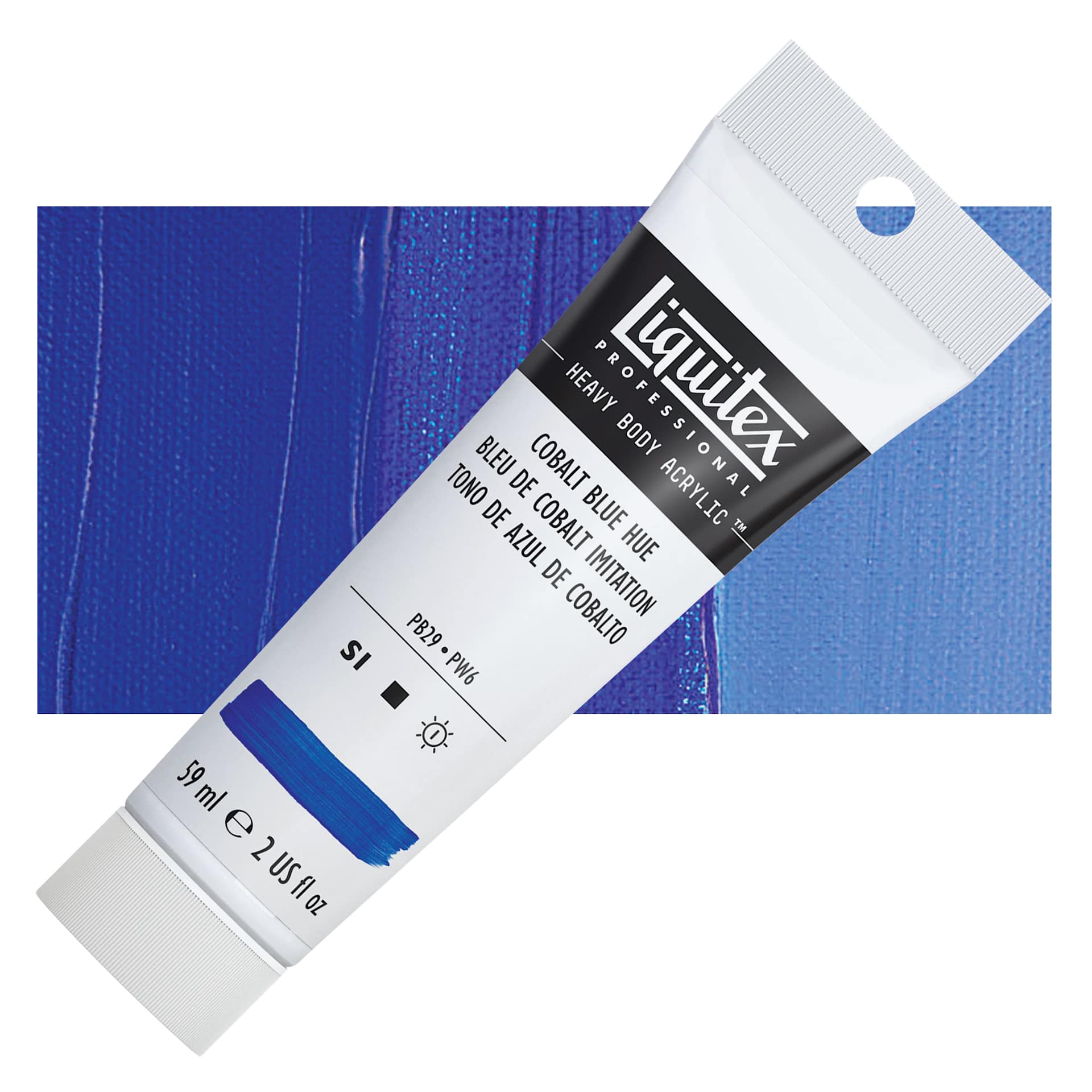 Liquitex Heavy Body Artist Acrylic - Cobalt Blue Hue, 2 oz Tube and swatch