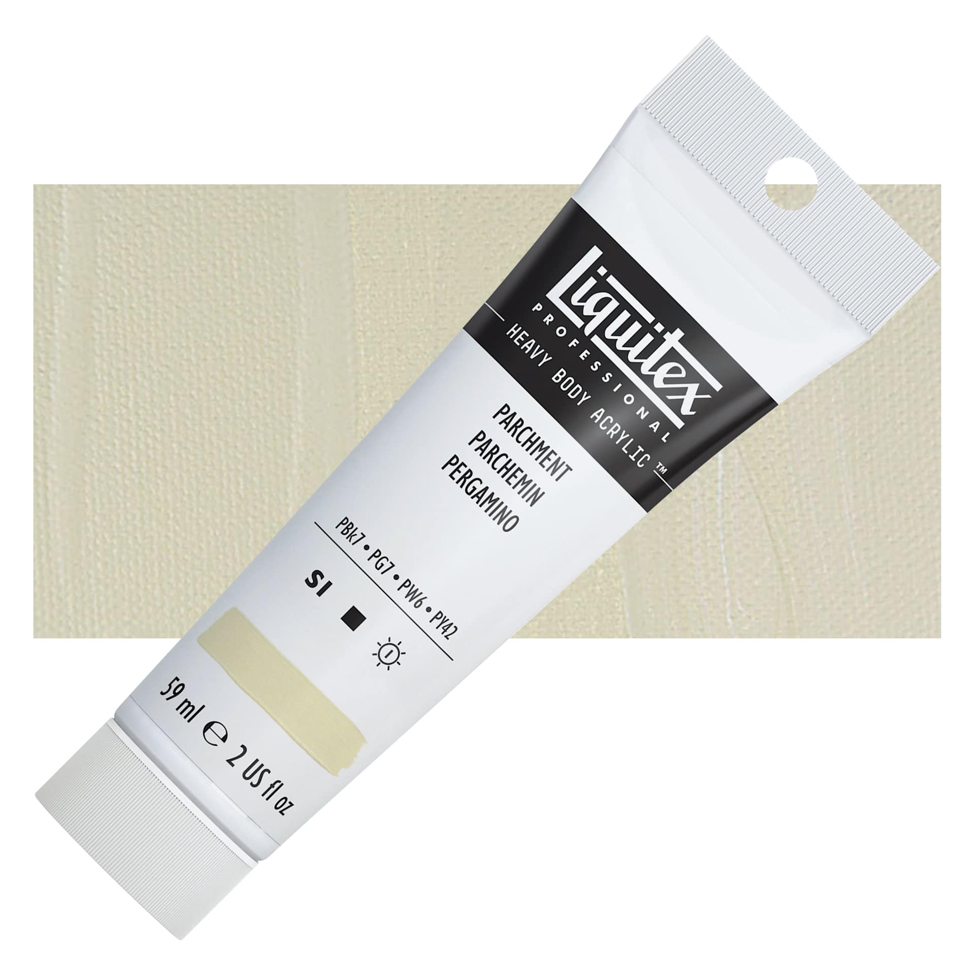 Liquitex Heavy Body Artist Acrylic - Parchment, 2 oz Tube and swatch