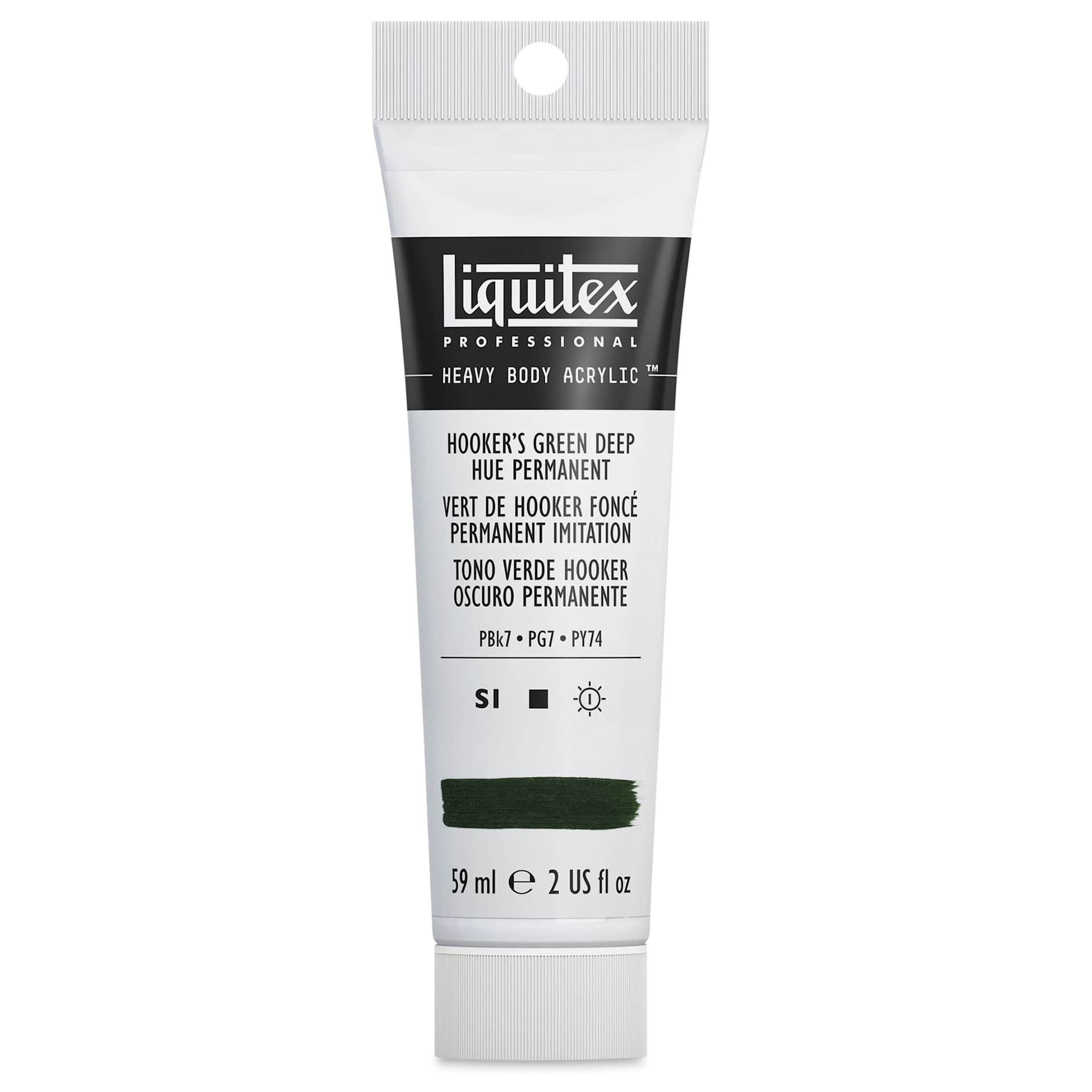 Liquitex Heavy Body Artist Acrylics - Hooker's Green Deep Hue Perm, 2 oz Tube