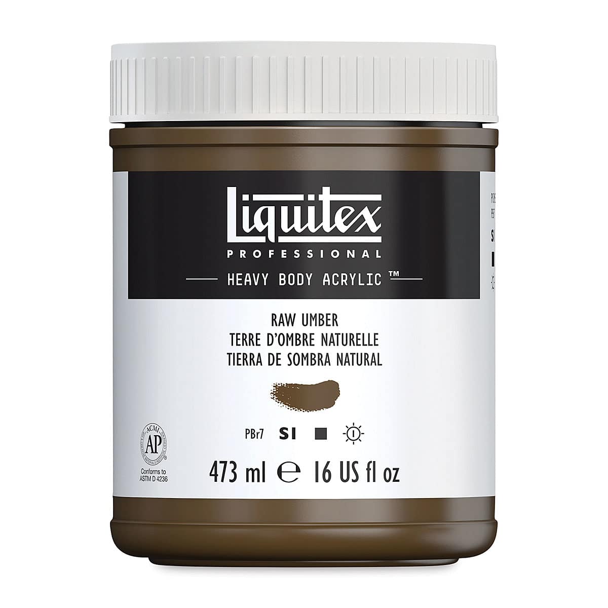 Liquitex Heavy Body Artist Acrylics - Raw Umber, 16 oz Jar