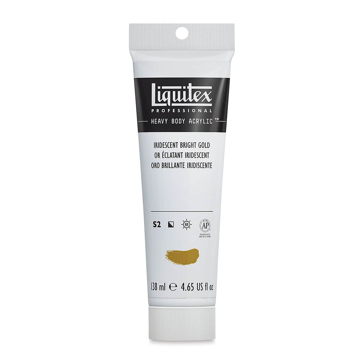 Liquitex Heavy Body Artist Acrylics - Iridescent Bright Gold, 4.65 oz Tube