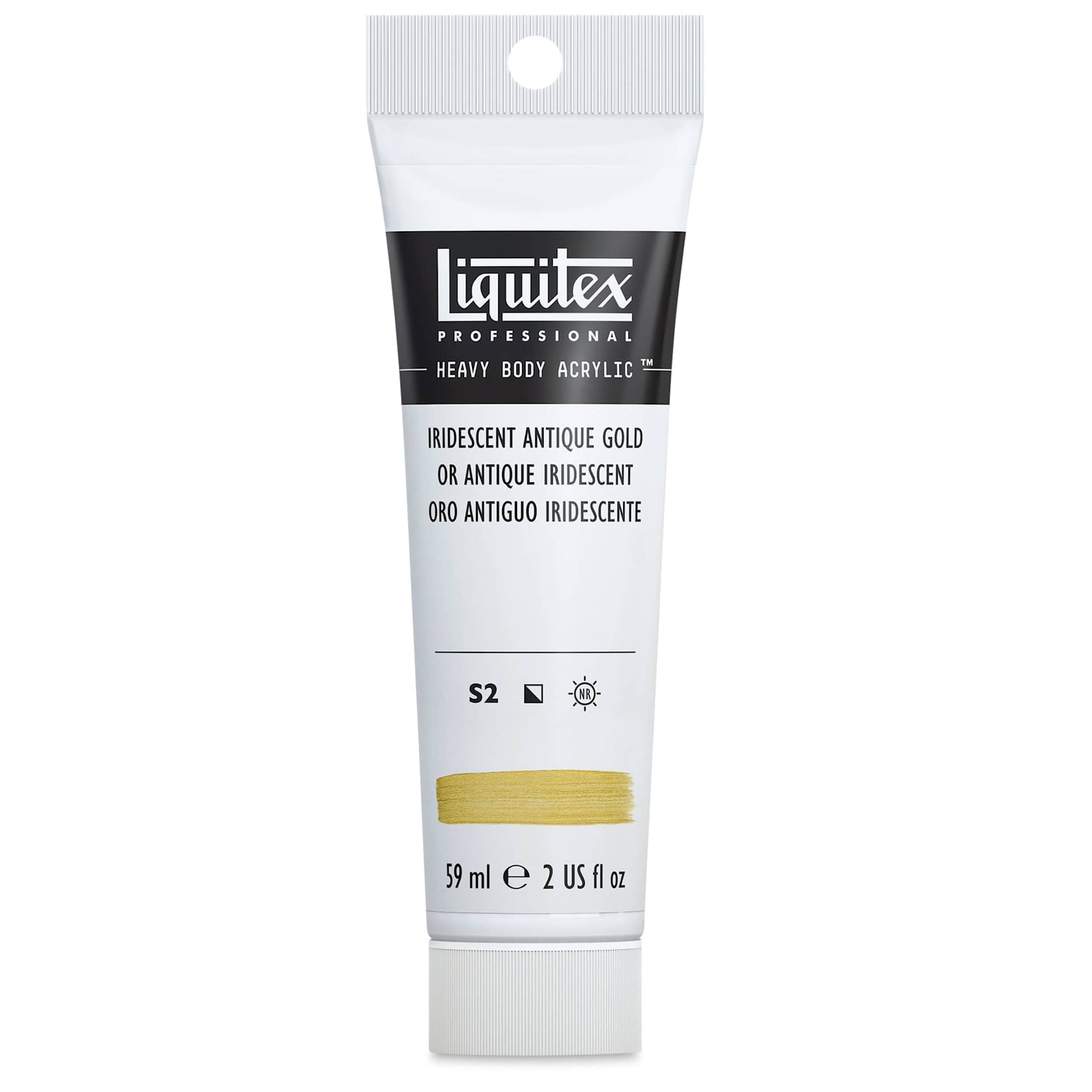 Liquitex Heavy Body Artist Acrylics - Iridescent Antique Gold, 2 oz Tube