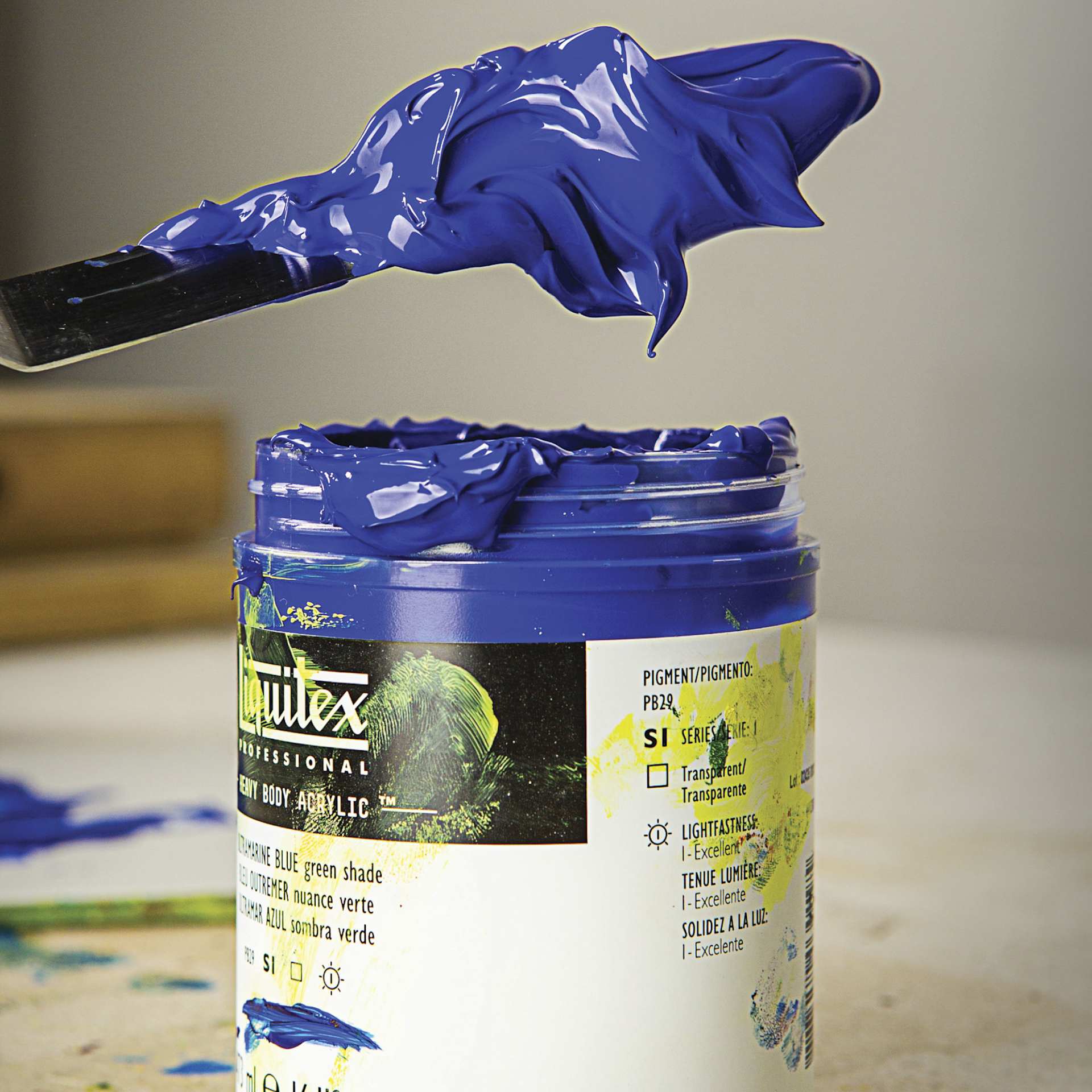 Liquitex Professional Heavy Body Acrylic Paints - open jar in studio