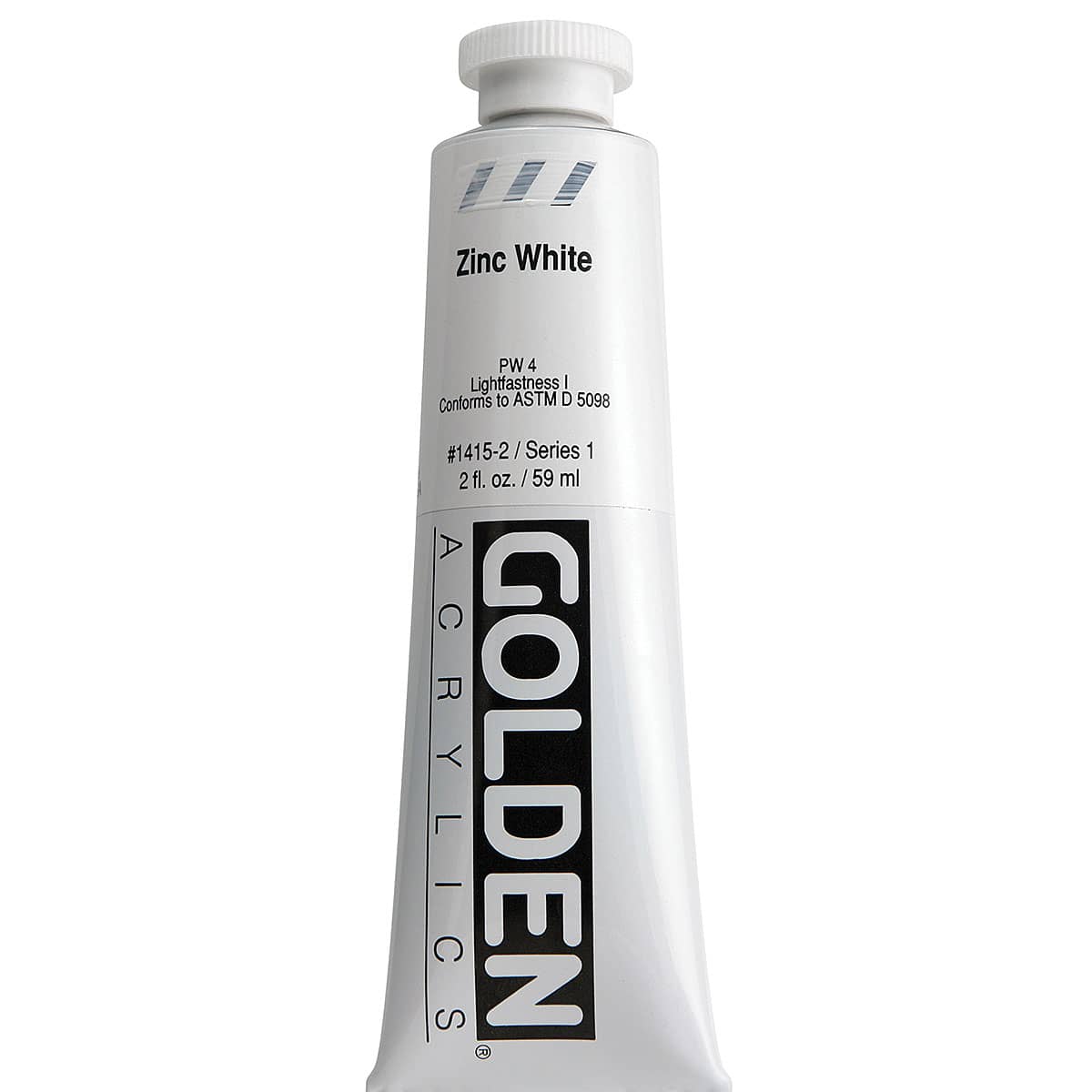 Golden Heavy Body Artist Acrylics - Zinc White, 2 oz Tube