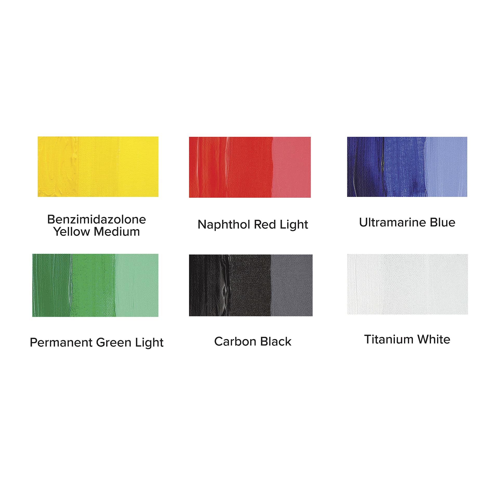 Golden Heavy Body Artist Acrylic Set - Intro Set of 6, Assorted Colors, 22 ml Tubes, swatches