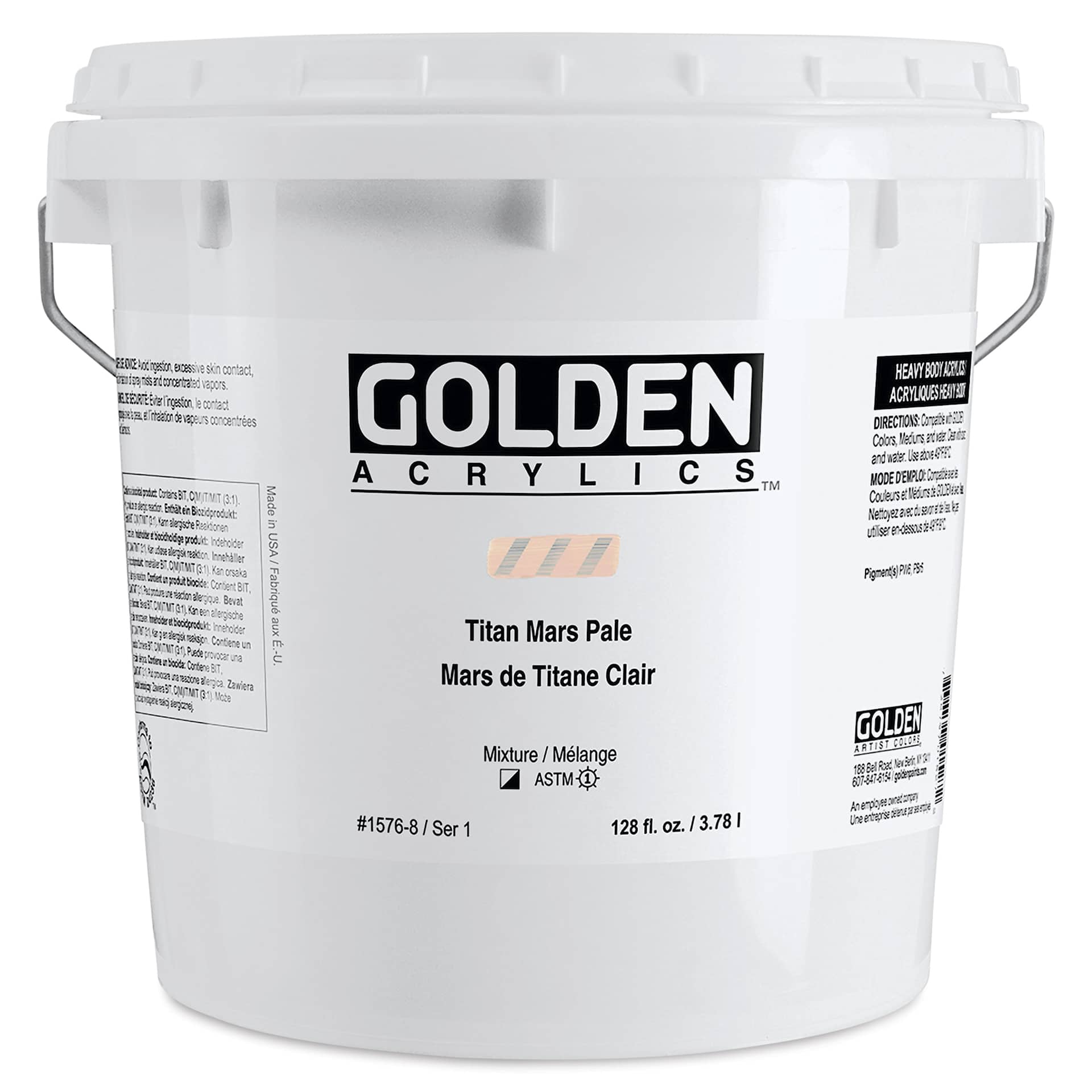 Golden Heavy Body Acrylic Paint - Titan Mars Pale, 128 oz Jar