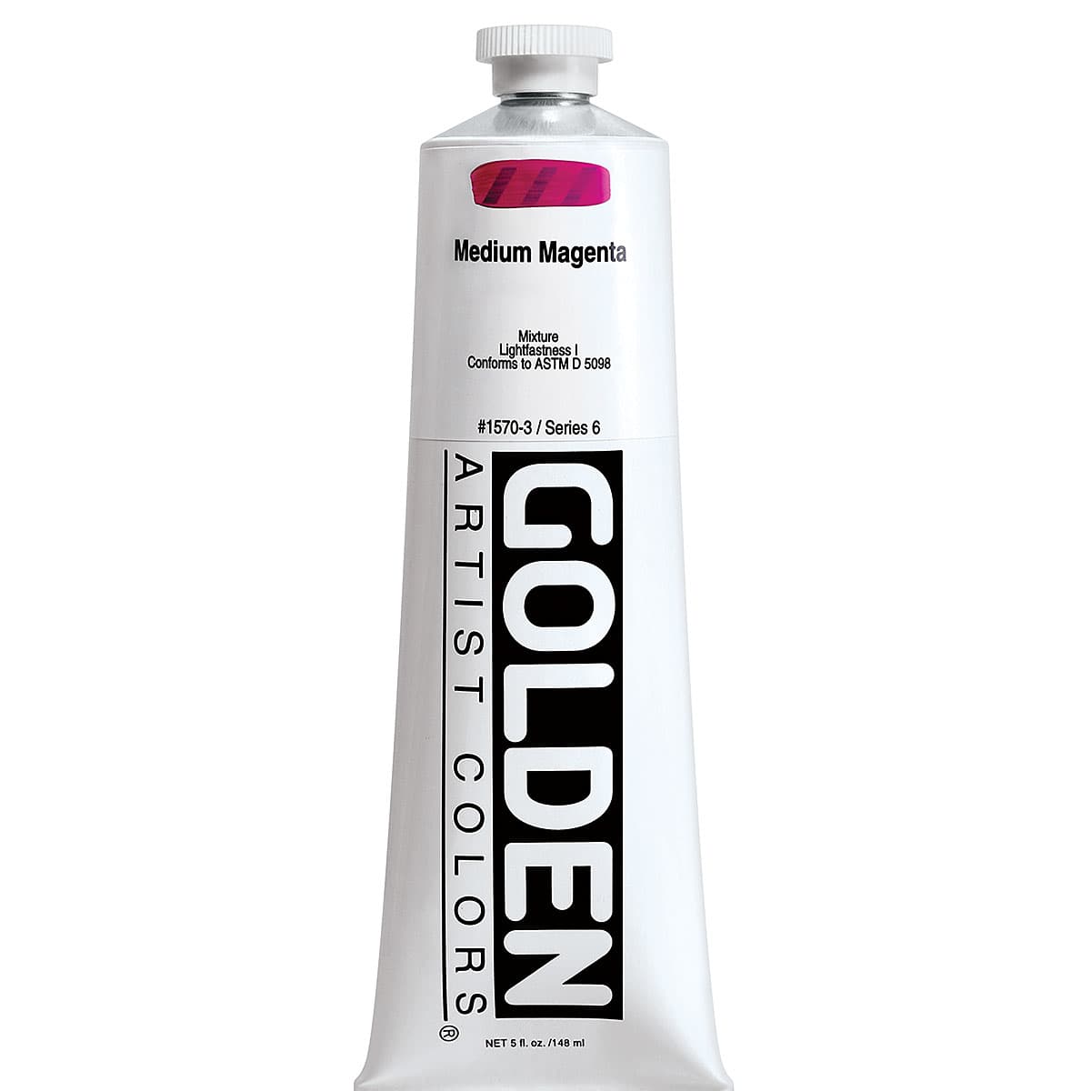 Golden Heavy Body Acrylic Paint - Medium Magenta, 5 oz tube