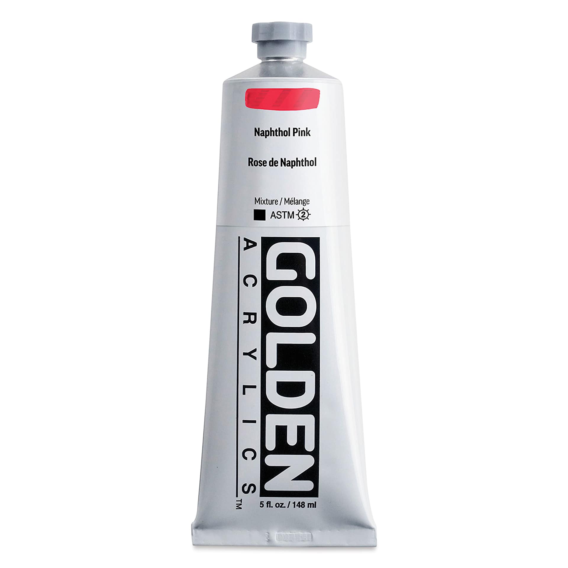 Golden Heavy Body Acrylic Paint - Naphthol Pink, 5 oz Tube