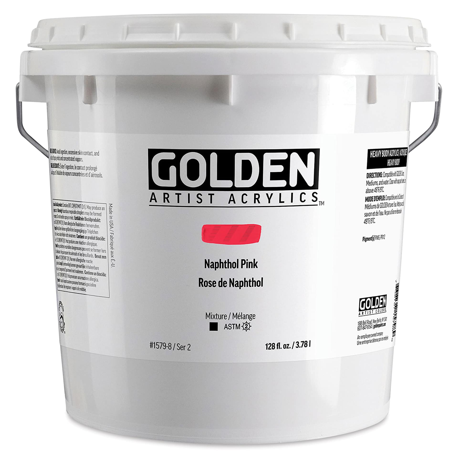 Golden Heavy Body Acrylic Paint - Naphthol Pink, 3.78 L Jar