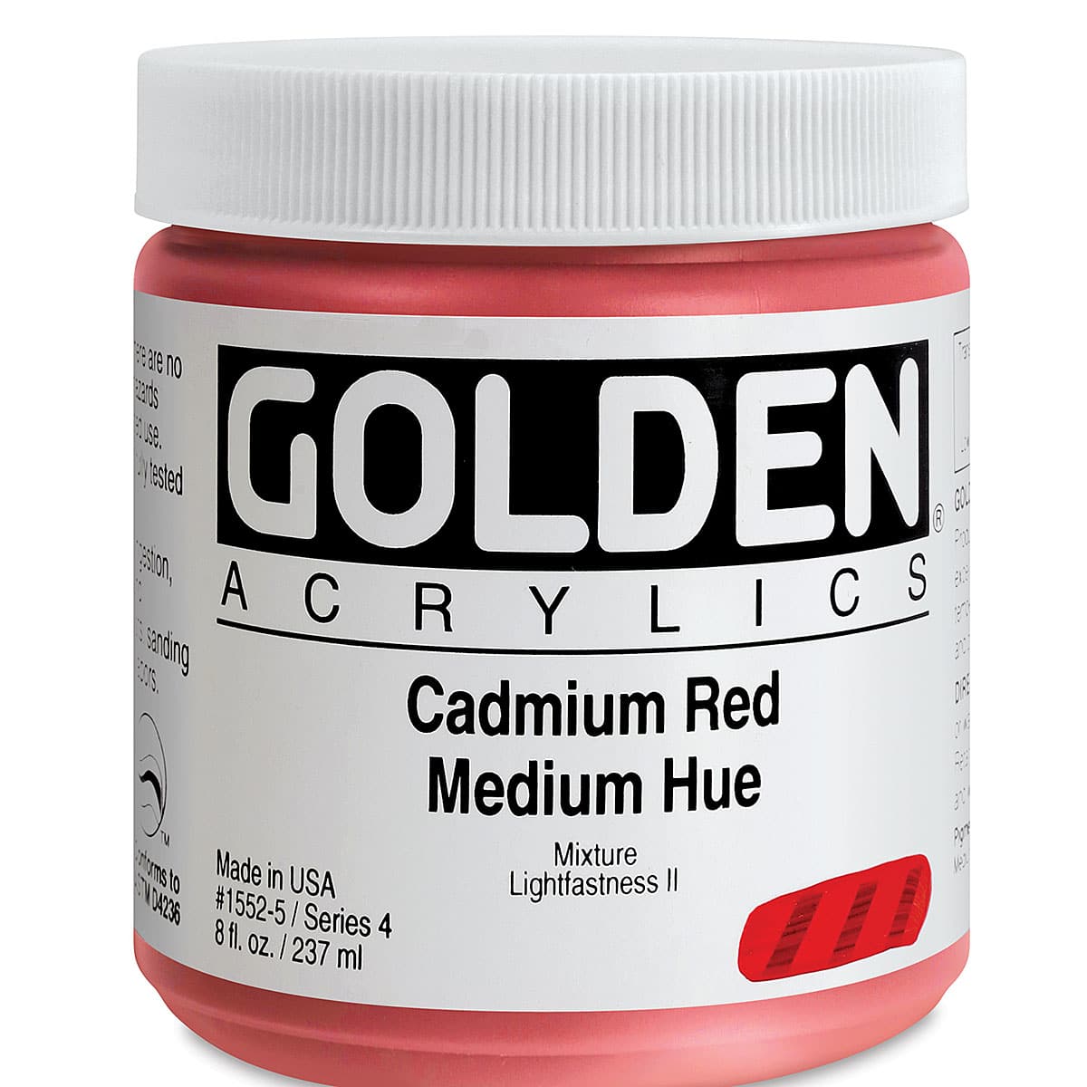 Golden Heavy Body Artist Acrylics - Cadmium Red Medium Hue, 8 oz Jar