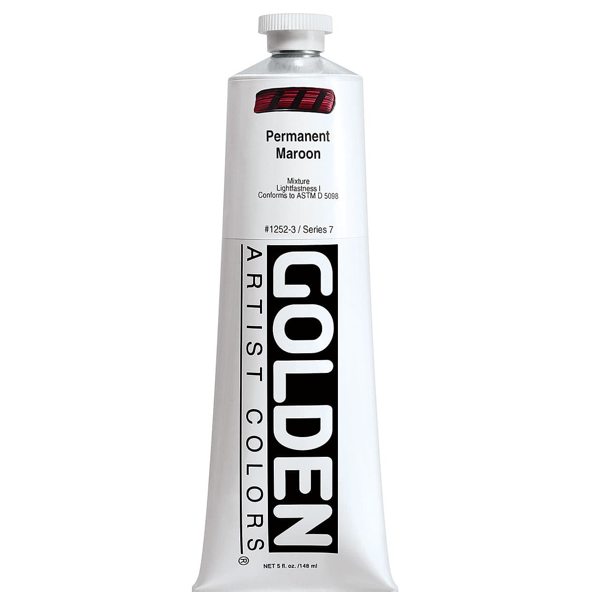 Golden Heavy Body Artist Acrylics - Permanent Maroon, 5 oz Tube
