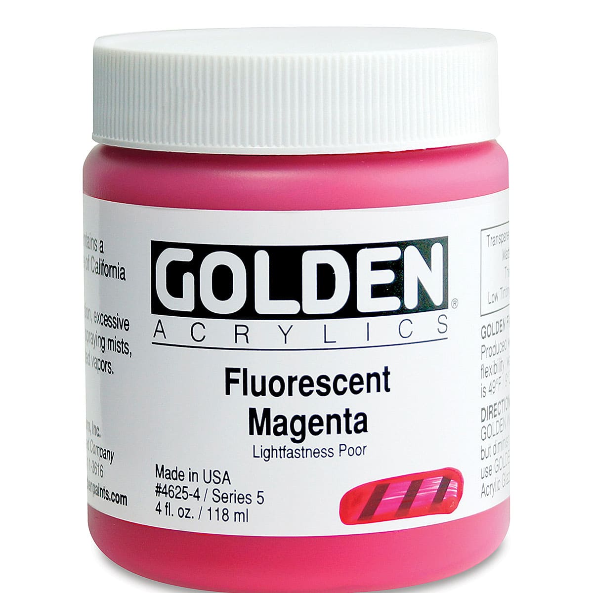 Golden Heavy Body Artist Acrylics - Fluorescent Magenta, 4 oz tube