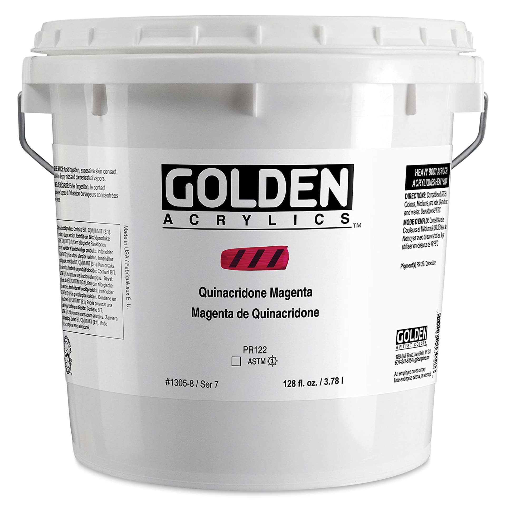 Golden Heavy Body Acrylic Paint - Quinacridone Magenta, 128 oz Jar