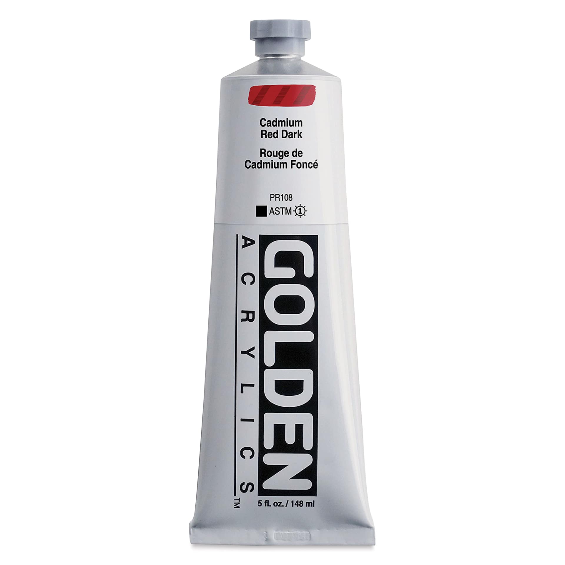 Golden Heavy Body Artist Acrylics - Cadmium Red Dark, 5 oz Tube