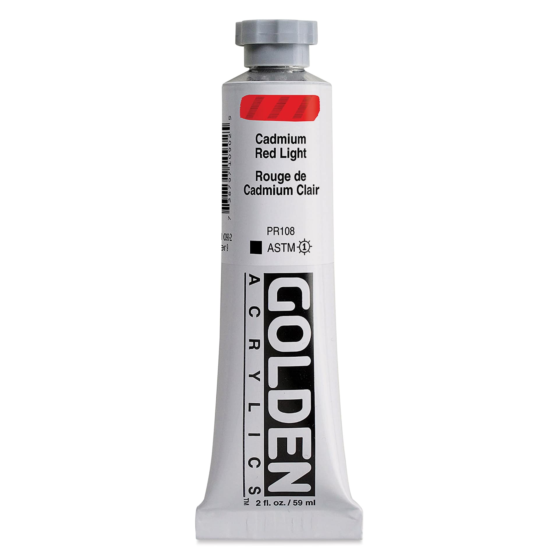 Golden Heavy Body Artist Acrylics - Cadmium Red Light, 2 oz Tube
