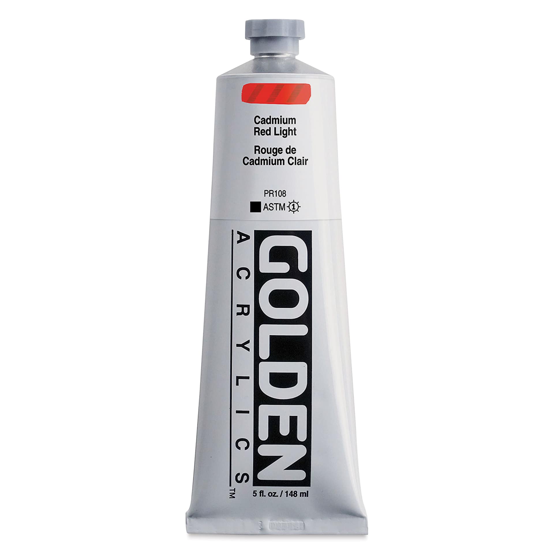 Golden Heavy Body Artist Acrylics - Cadmium Red Light, 5 oz tube