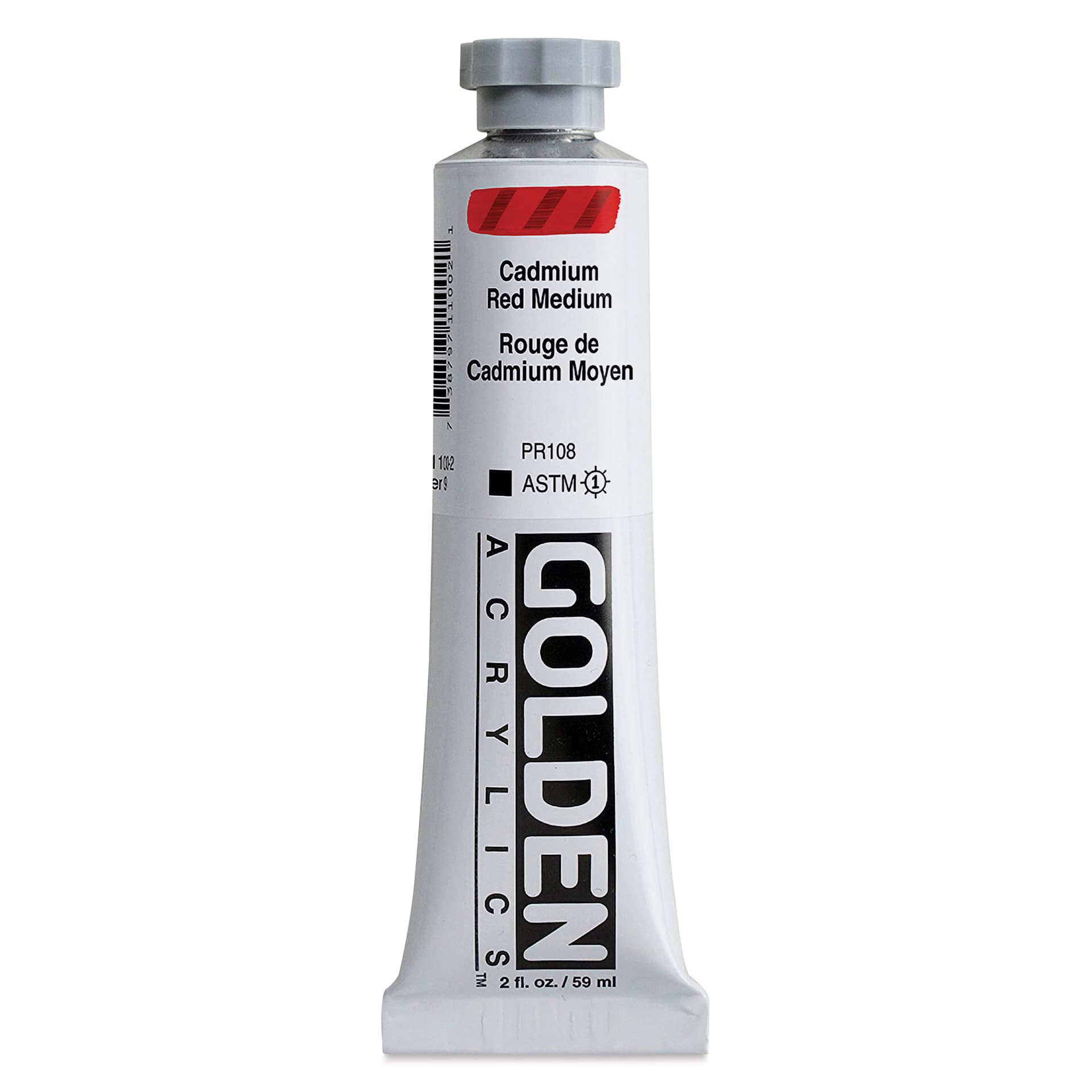 Golden Heavy Body Artist Acrylics - Cadmium Red Medium, 2 oz Tube